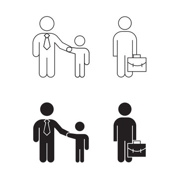 Mentorship leadership and business candidate vector icon set.Editable stroke, Vector illustration, Line art Icon, Symbols.