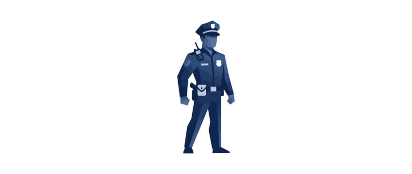 Law Enforcement Officer in Uniform with Radio