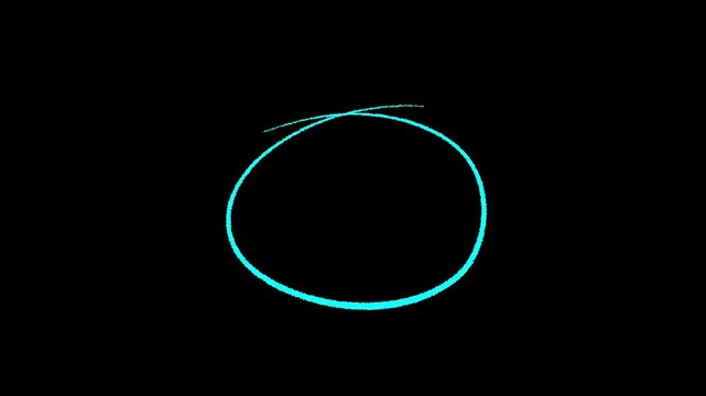 Hand Drawn Red Circle Scribble Animation on transparent Background, Sketch Highlight Marker Loop for Annotation, Presentation and Motion Graphics.