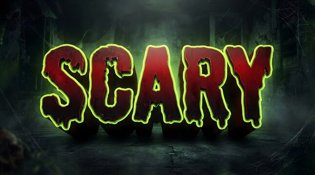Scary 3d text graphic with dripping effect