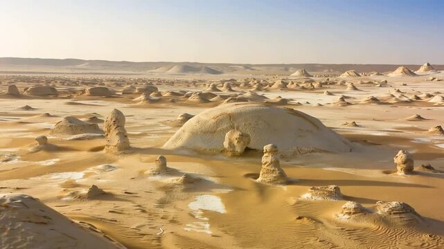 Egypt, White Desert at Farafra in the Sahara desert. Time Lapse.