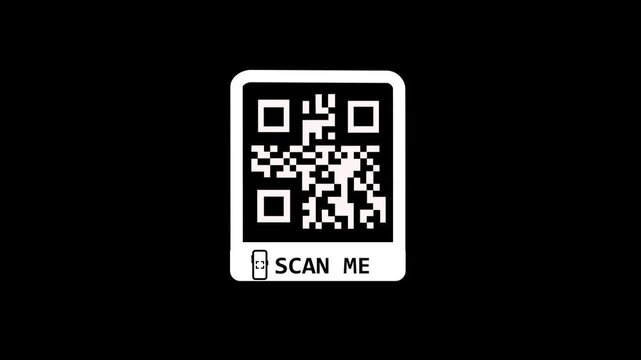 QR code for smartphone. Inscription scan me with smartphone icon. Qr code for payment. Vector illustration on motion graphics animation concept.