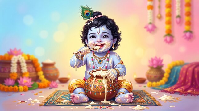 krishna janmastami background