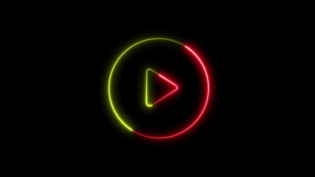 Glowing Audio Play Button Icon Animation in 4K