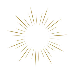 Fototapeta premium Gold Hand Drawn Sunburst Rays Illustration Vintage Retro Radiating Background Vector Style