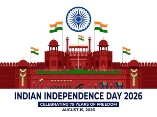 Fototapeta premium Indian Independence Day Red Fort Celebration 2026 Flags Tiranga