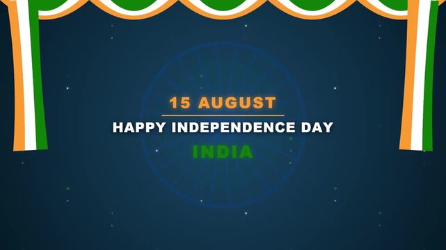 Happy Independence Day, India 15 August Animated Motion Graphic Background