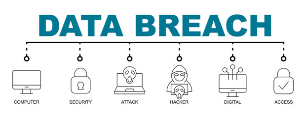 Data Breach Banner Vector Illustration with icon © okta