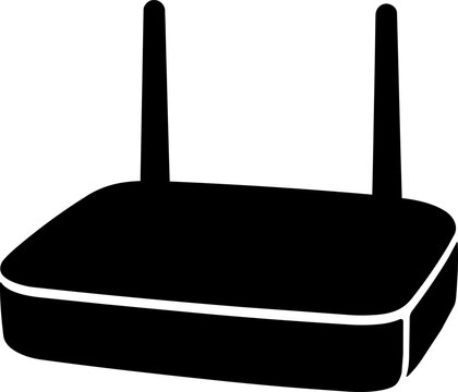 Wireless router vector illustration depicting modern internet networking hardware equipment for home office connectivity.