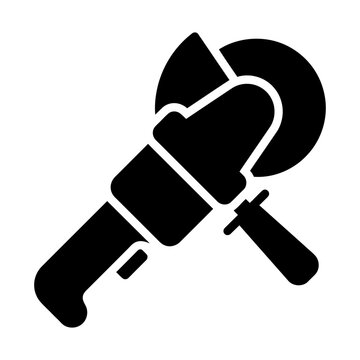 angle grinder power tool glyph icon