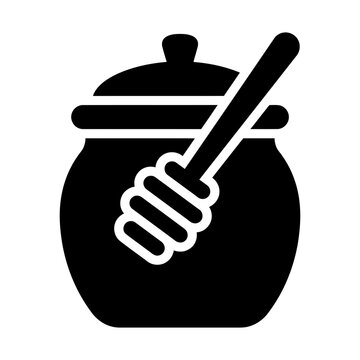 honey jar glyph icon