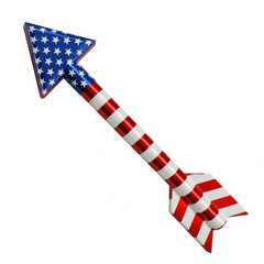 Obraz premium American flag pattern arrow design isolated on transparent background