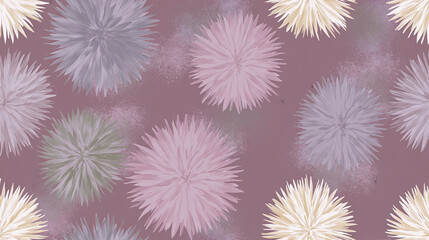 Obraz premium Abstract Floral Pattern on Soft Purple Background