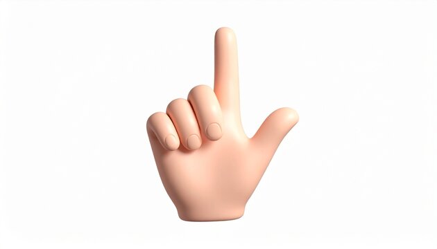 Minimalist 3D Finger Click Gesture Icon for UI UX Design
