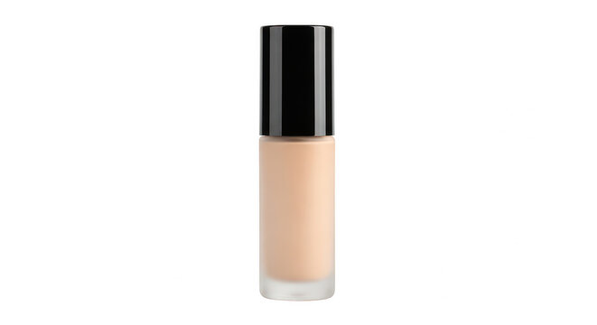 Liquid foundation bottle for facial makeup isolated on transparent background