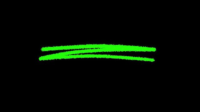 A hand-drawn animated clip featuring a black zigzag underline on Alpha channel.4k motion graphics animation.