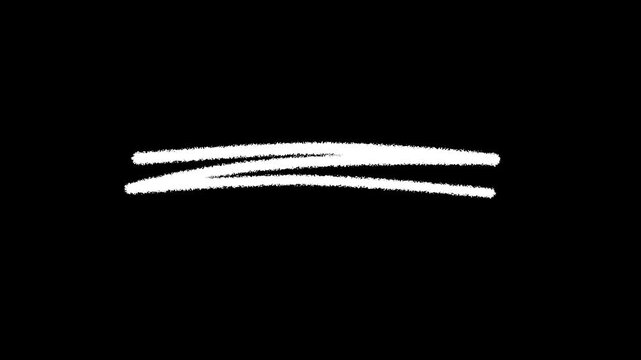 A hand-drawn animated clip featuring a black zigzag underline on Alpha channel.4k motion graphics animation.