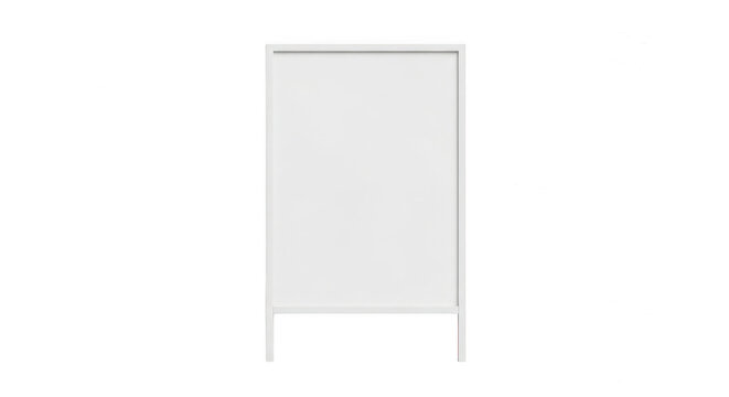 Blank metal sandwich board sidewalk sign isolated on transparent background