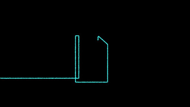 Self animated minimalist continuous line drawing of a blank ID card, file, or document icon ,4k Video.