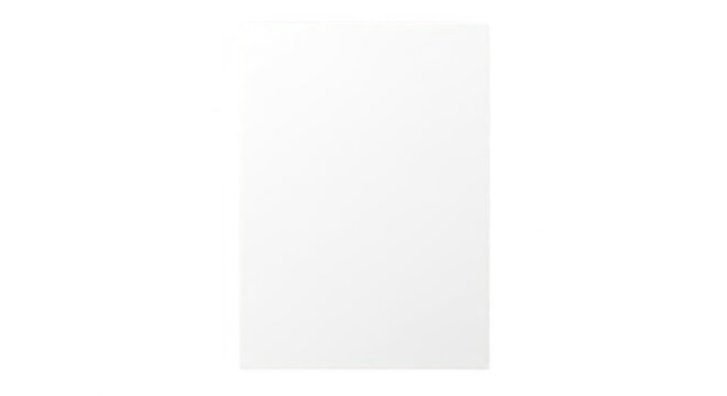 Blank vertical sheet of paper on a flat surface isolated on transparent background