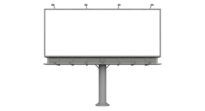 Large blank outdoor billboard sign for advertising isolated on transparent background