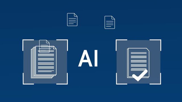 AI Document Comparison and Automated File Verification with Intelligent Document Processing System.4k Motion graphics Animation.