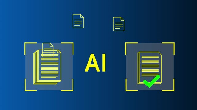 AI Document Comparison and Automated File Verification with Intelligent Document Processing System.4k Motion graphics Animation.