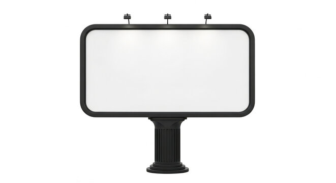 Blank billboard sign for outdoor advertising isolated on transparent background