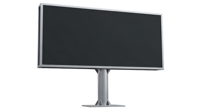 Large blank outdoor billboard sign for advertising isolated on transparent background
