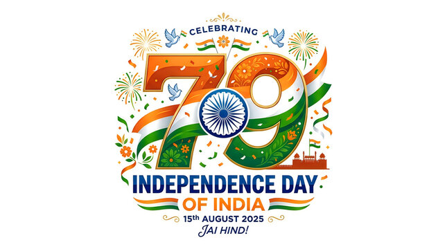 79th indian independence day celebration graphic design