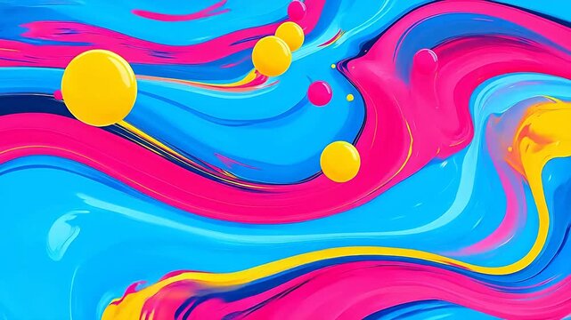 Digital retro cartoon bubbly juicy swirls geometric pattern background