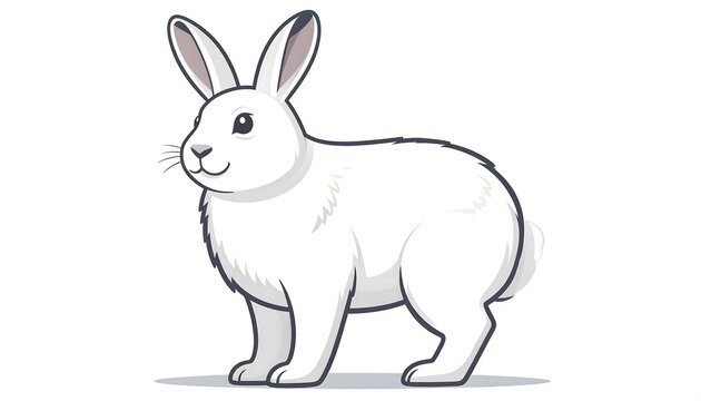 White horse standing on white background illustration.