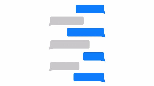 Message Typing Animation with Animated Chat Bubbles, Incoming Text Messages, Transparent Background, Alpha Channel Motion Graphic for Social Media and Messaging Videos in 4K