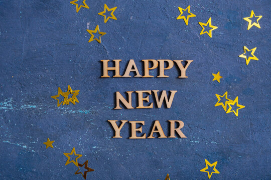 Celebrate New Year with festive decorations and joyful messages in a vibrant atmosphere