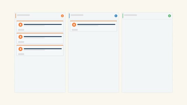 Kanban Task Flow - Flat 2D Editable Template (4K)