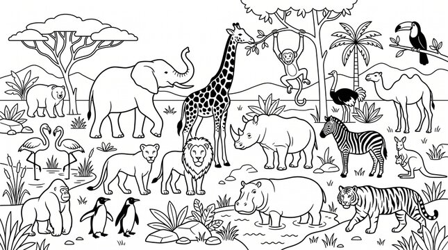 wild animals collection also animals in vector different types without any colour combination