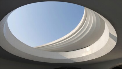 Fototapeta premium Minimalist Circular Architecture with Sky View