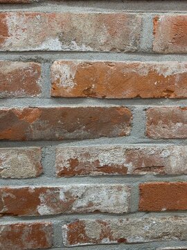 Weathered red brick wall texture background