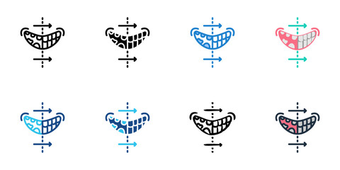 Smile makeover icons set multiple style collection. Editable stroke  © Gravisio