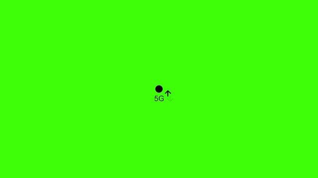 5G WIFI wireless, internet connection icon.Wi-fi use . Network signal sign. Net Connection symbol on green background. 4k video animation.