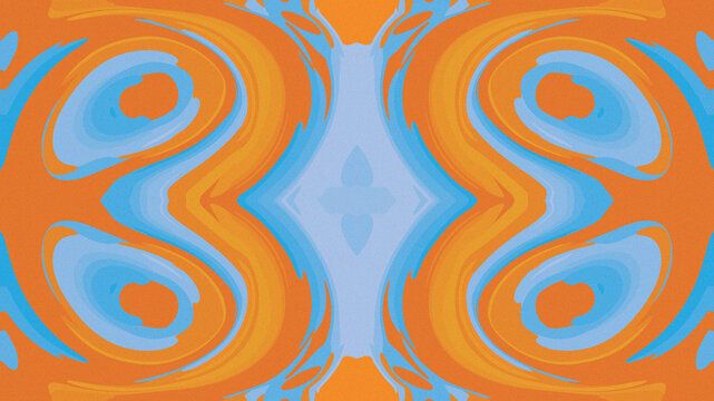 Vibrant Symmetrical Orange and Blue Abstract Pattern