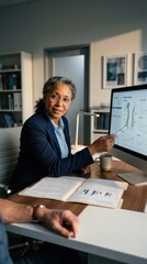 Fototapeta premium Experienced Professional Explains Financial Data During Meeting
