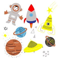 Cute Space Doodle Elements Collection © Fitriani