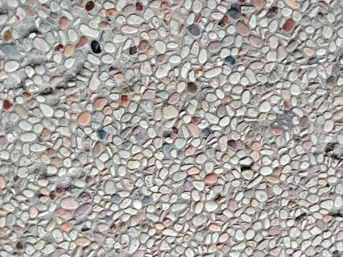 Natural Pebble Stone Surface Seamless Outdoor Ground Texture Background