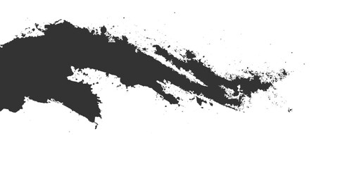 Obraz premium Abstract black textured brush stroke shape with dry ink edge detail, clean hand drawn paint, rough edges and white background vector,