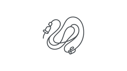 Minimalist continuous line drawing of a skipping rope for fitness. © sasa