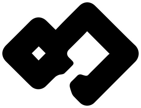 Solid black filled icon of git version control branching with icon representing development technology software resource graphic symbol with coding