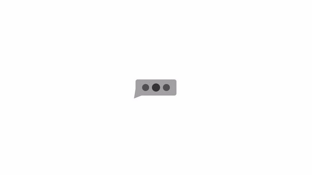 Typing Indicator Animation with Three Dots, Chat Bubble Typing Effect, Transparent Background, Alpha Channel Motion Graphic for Messaging Apps and Video Editing in 4K
