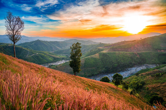 Sunset in Mang Den, Vietnam 