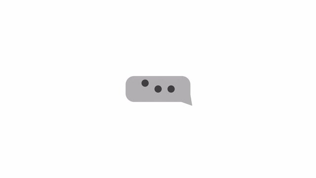 Typing Indicator Animation with Three Dots, Chat Bubble Typing Effect, Transparent Background, Alpha Channel Motion Graphic for Messaging Apps and Video Editing in 4K